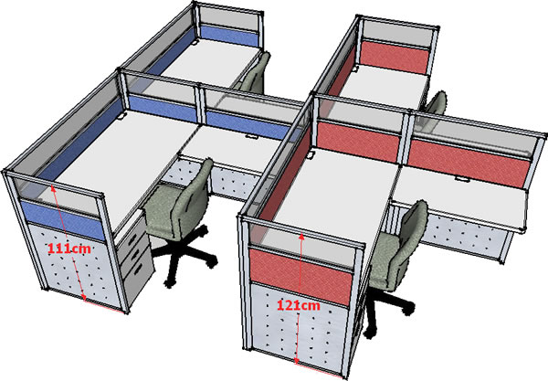 2.5公分屏風二人組+側桌(桌寬140CM)高91公分 - 點擊圖像關閉