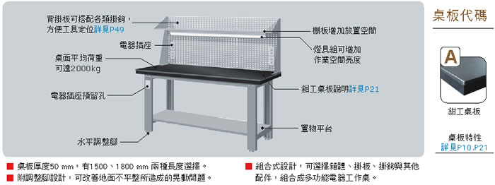 WA-57A WA-67A 一般型鉗工桌(二種桌長選擇)