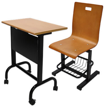 HZ102I-5 木質造型活動式課桌椅(含桌椅)(可掀式桌板、活動輪、造形式桌腳) - 點擊圖像關閉