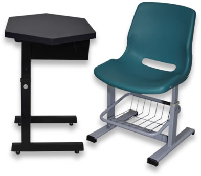 HZ108C-1 學生六角升降課桌椅 - 點擊圖像關閉