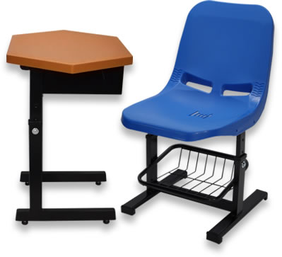 HZ108D-1 學生六角升降課桌椅 - 點擊圖像關閉