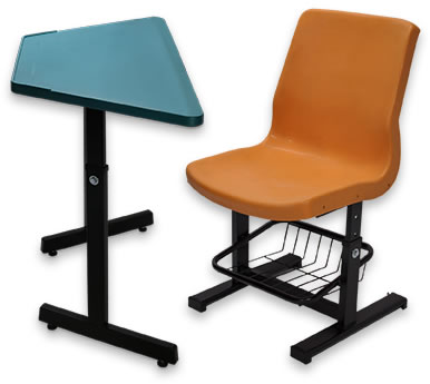 HZ109B-1 學生梯形升降課桌椅(無塑膠抽)