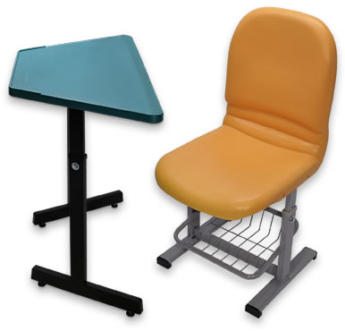 HZ109E-1 學生梯形升降課桌椅(無塑膠抽)