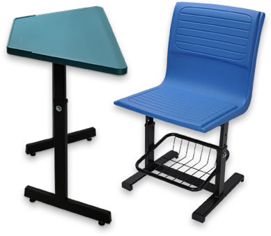 HZ109G-1 學生梯形升降課桌椅(無塑膠抽)