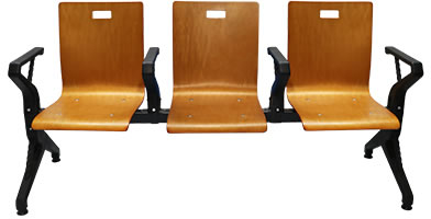 HZ308I-2 公共排椅(塑鋼腳)(椅面曲木)
