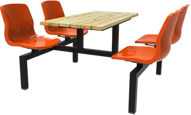 HZ503T-3_4P 四人餐桌椅(南方松木桌板)