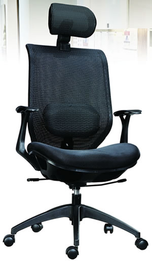 CSA-3C0A1 透氣背網+成型棉塑網座+護腰靠辦公椅 - 點擊圖像關閉