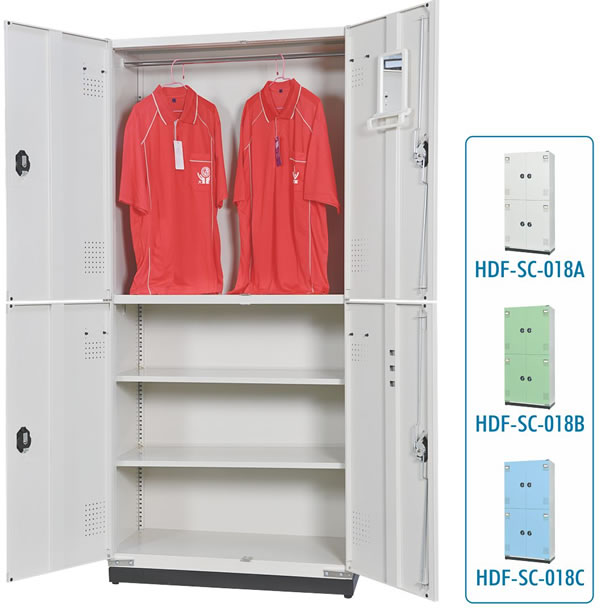 HDF-SC-018 四門層板衣櫃置物櫃 - 點擊圖像關閉