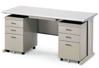 TN-150B 辦辦公桌組(含2組0.8活動櫃，ABS薄抽)W150cm - 點擊圖像關閉
