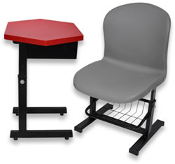 HZ108A-1 學生六角升降課桌椅