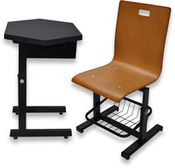 HZ108I-1 學生六角升降課桌椅