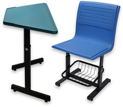 HZ109G-1 學生梯形升降課桌椅(無塑膠抽)