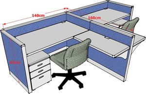 5.5屏風二人組+側桌(桌寬140CM)