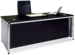 EMR-S1808P鋼木主管桌(馬鞍皮面.檔板)