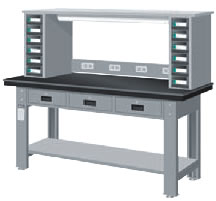 WAT-6203A7 橫式三屜上架組鉗工桌