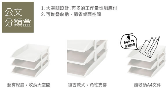 OA-2736 三層OA公文分類盒(10入/箱)
