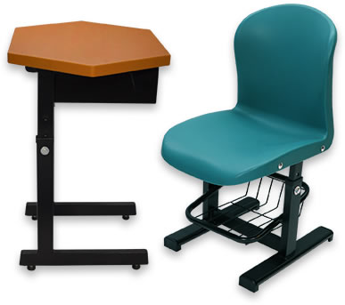 HZ108As-1  學生六角升降課桌椅