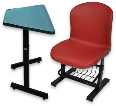 HZ109A-1 學生梯形升降課桌椅(無塑膠抽)