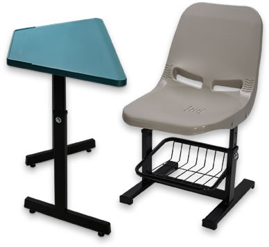 HZ109D-1 學生梯形升降課桌椅(無塑膠抽)