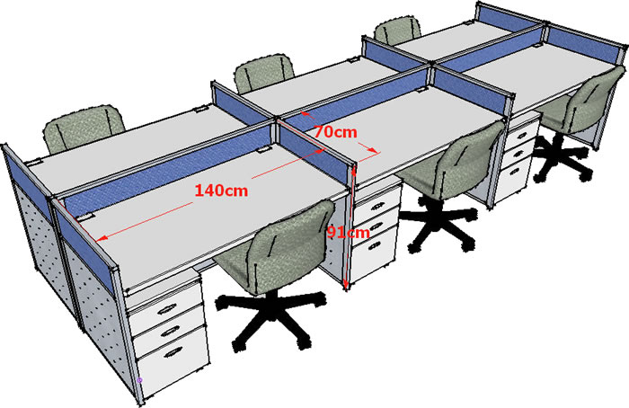 2.5公分屏風對坐六人組(桌寬140CM)高91公分 - 點擊圖像關閉