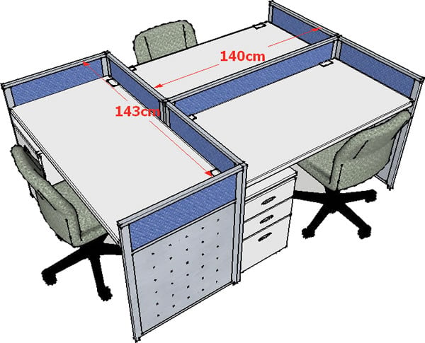 2.5公分屏風三人組(桌寬140CM)含主管高91公分 - 點擊圖像關閉