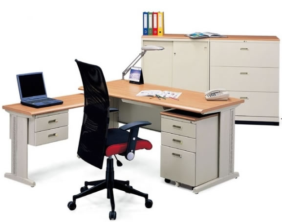 TN-140C L型辦公桌組(含ABS薄抽及0.8活動櫃+側桌) - 點擊圖像關閉