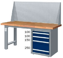 WAS-57042N2 WAS-57042F2 WAS-57042W2 上架組重量型單櫃工作桌(三種桌板及二種桌長選擇) - 點擊圖像關閉