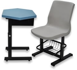 HZ108B-1 學生六角升降課桌椅