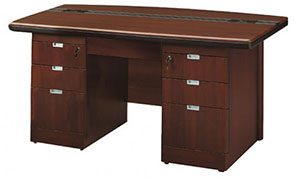 532-4 弧形胡桃色5尺辦公桌(全木皮)