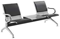 JC32TC 二人二手機場椅(有皮墊黑色)+桌板