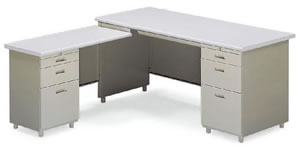 AB168-LD L型辦公桌(附三抽式側邊桌)
